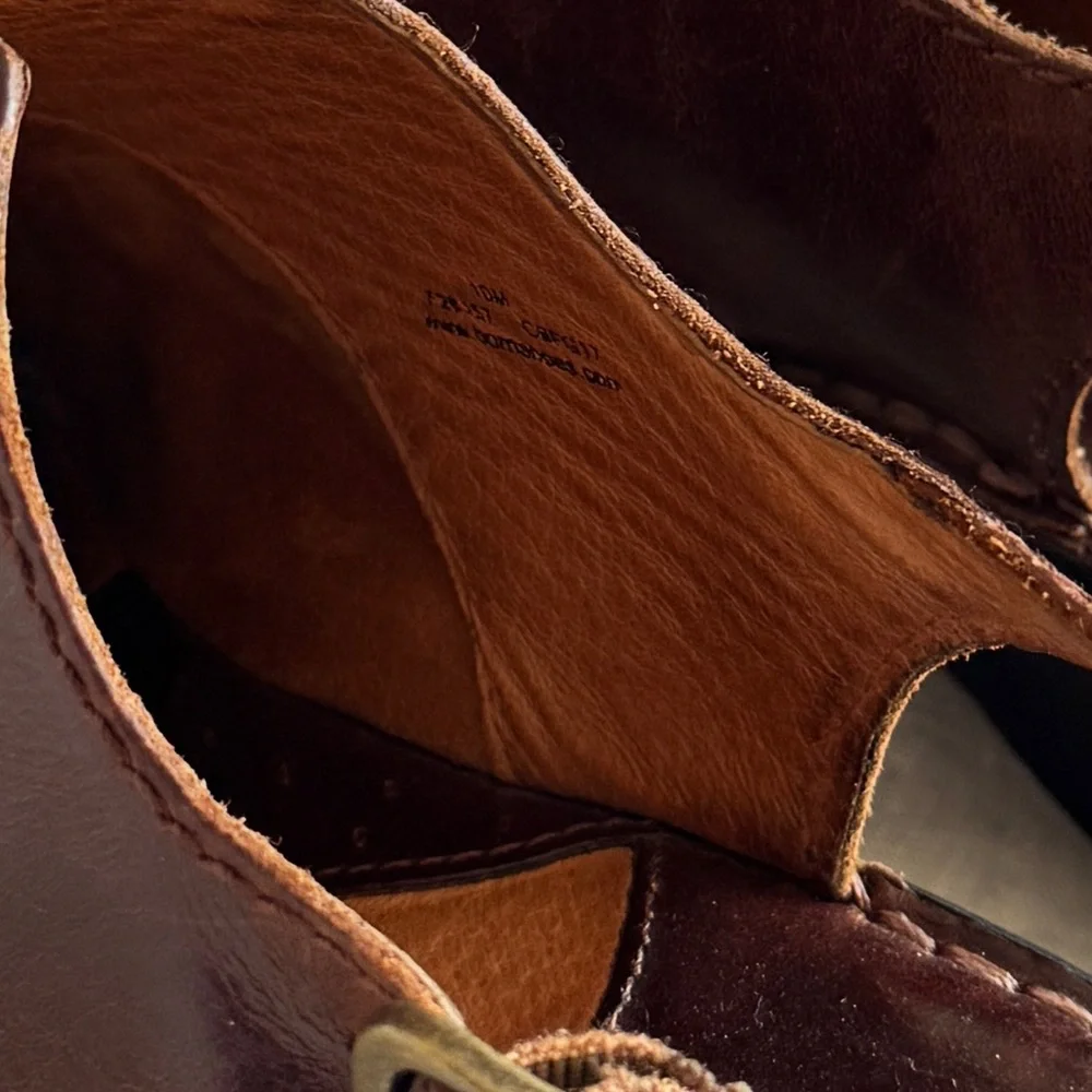 Born Flowers Slingback Wedge Clogs Size 10 Brown Leather
